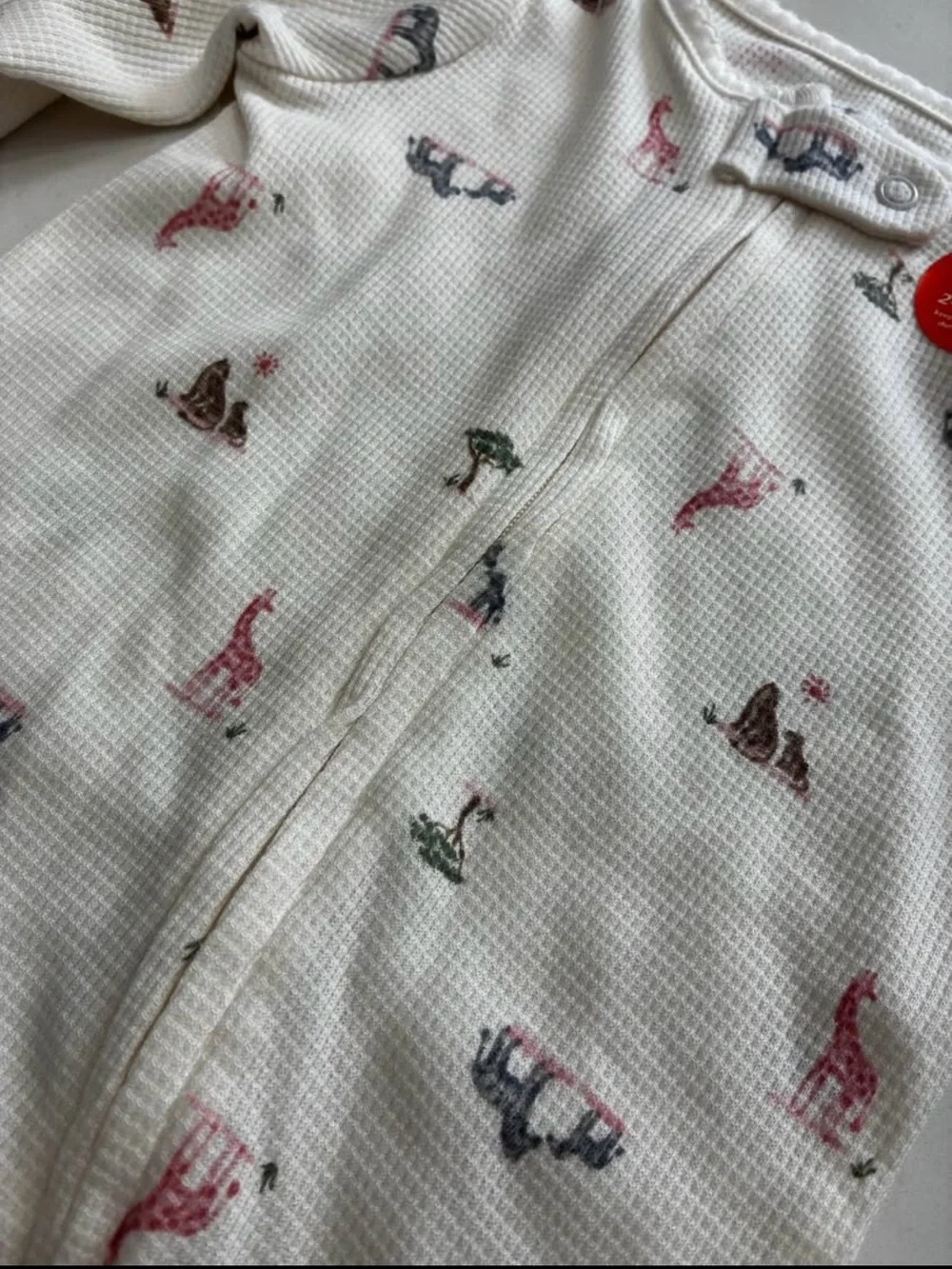 Carter's Cream Footed Pajama with Tiny Animal Prints